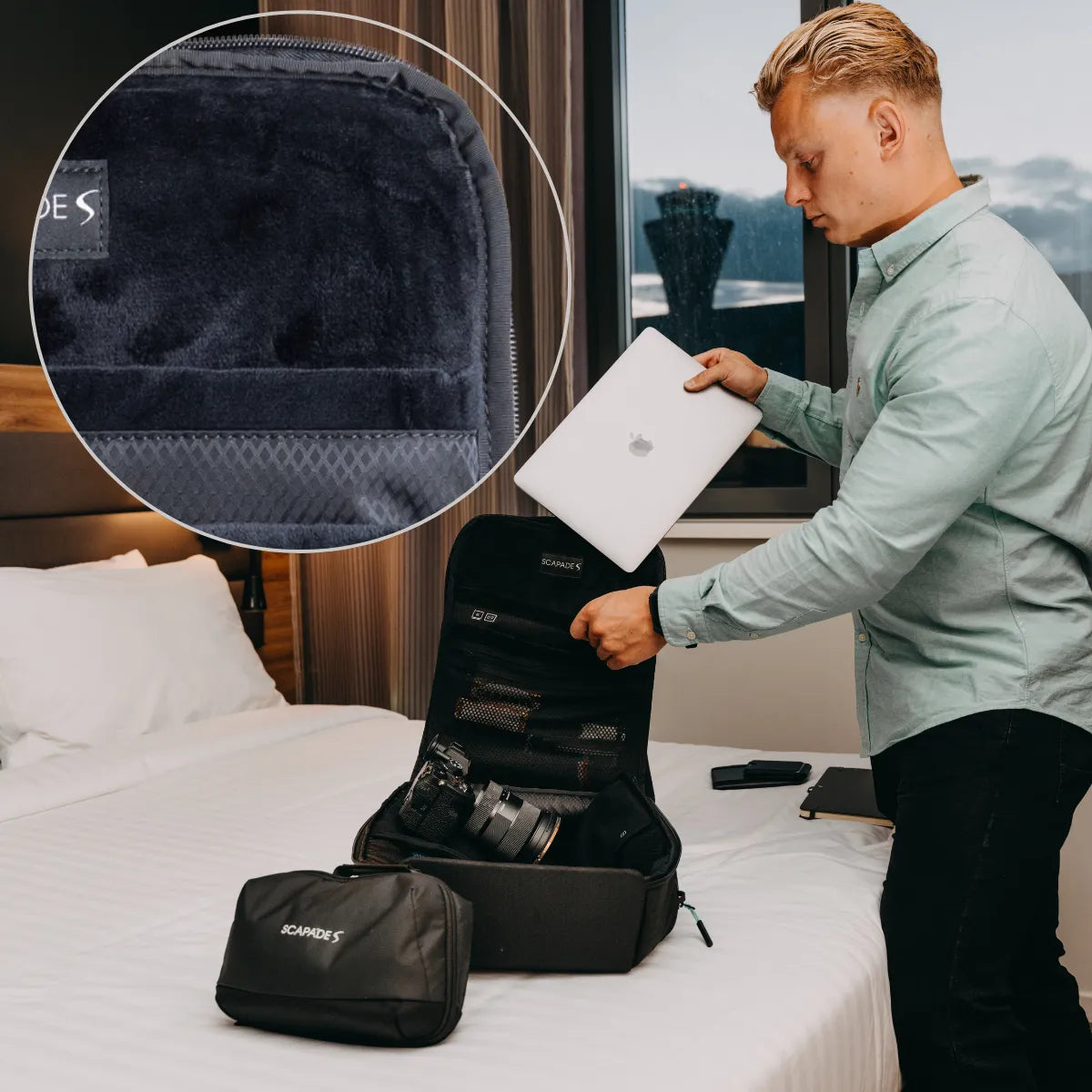 Scapade AirPack – Travel Backpack Compatible with Apple Find My™️ & TSA Lock