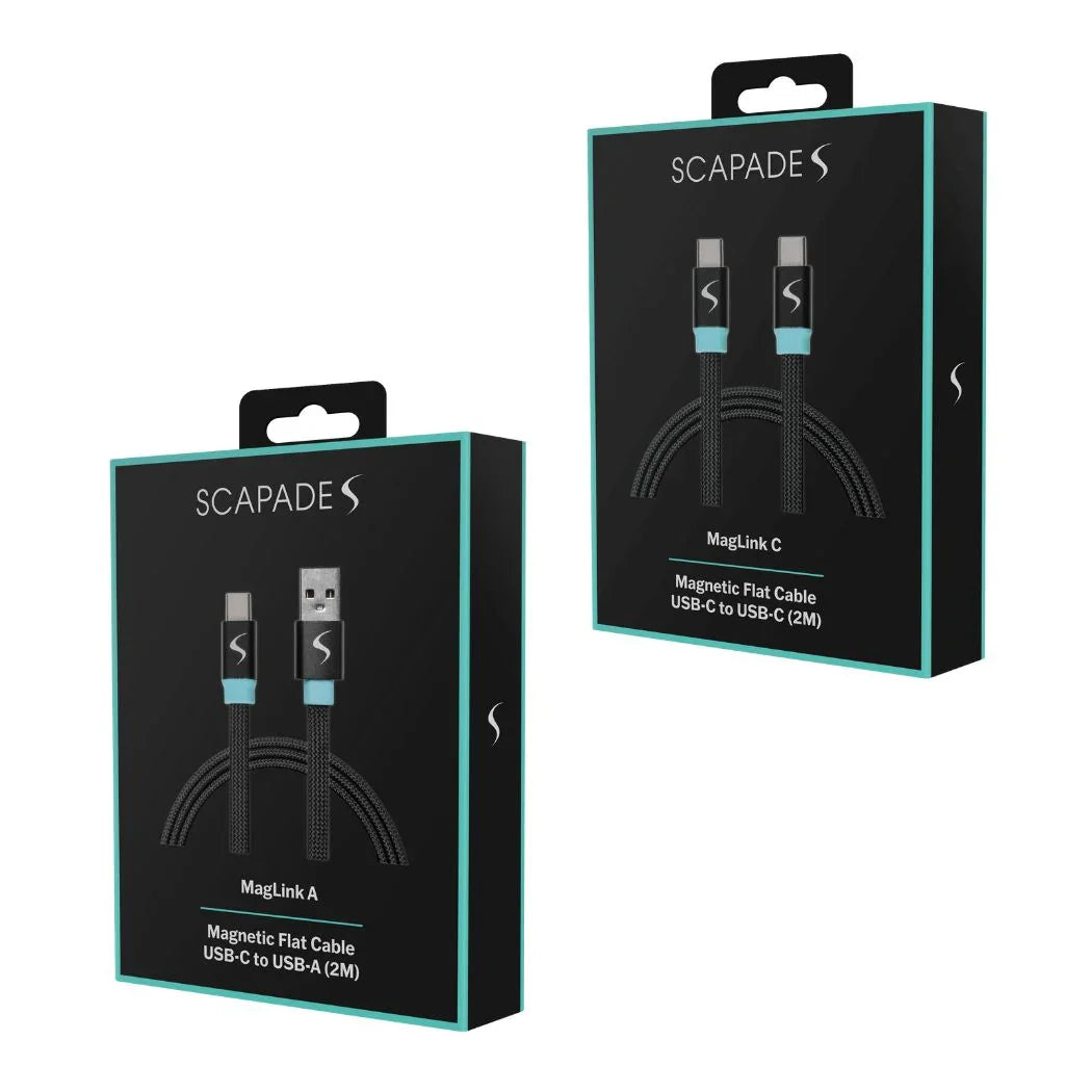 MagLink – Magnetische flache USB-C-Kabel (2M, USB-C & USB-A)
