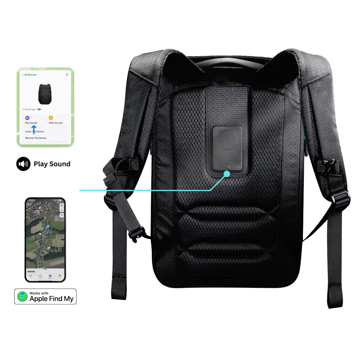 Scapade AirPack – Travel Backpack Compatible with Apple Find My & TSA Lock