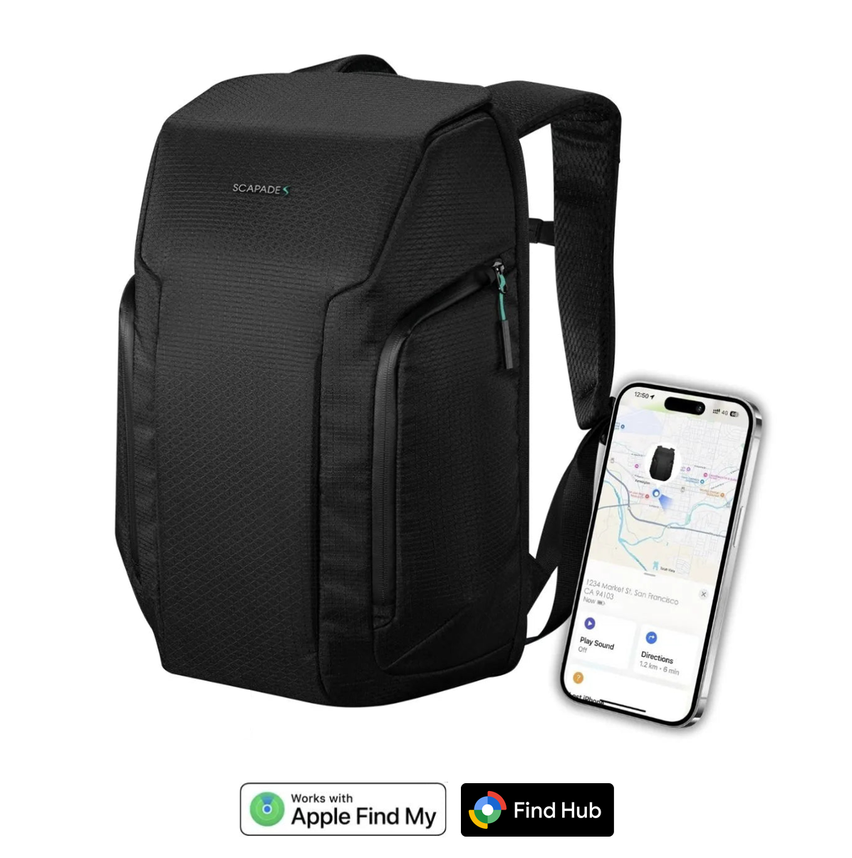 Scapade AirPack | Reiserucksack Kompatibel mit Apple Wo ist?™ & TSA-Schloss