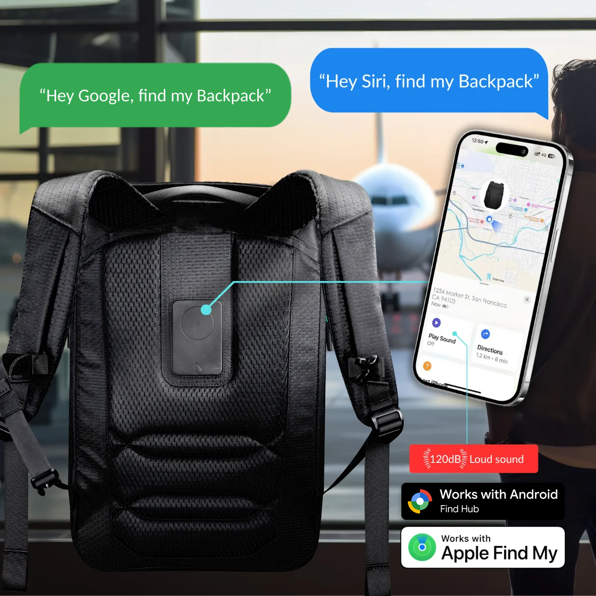 Scapade AirPack | Reiserucksack Kompatibel mit Apple Wo ist?™ & TSA-Schloss