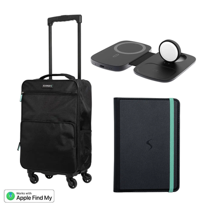 Kit de Equipaje de Mano - Equipaje de Cabina Aprobado por Aerolíneas, Cartera para Pasaporte y Powerbank 3 en 1